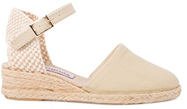 Pisamonas Kvinnors Och Kvinnors Wedge Espadrilles Med Spänne Size 29 Color Beige