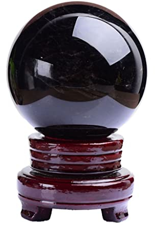 Kristallkugel Dekokugel Kristallkugel Feng Shui Ornament Wahrscheinliche Kristallkugel Schwarz Kristallkugel Heimdekoration Desktop Orament Blickende Weissagung oder Feng Shui ( Color : Noir , Size :