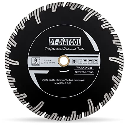 DT-DIATOOL 230 x 22,23mm Diamant Granit Sägeblatt, Trennscheibe für Marmor, Kunststein, Beton, Mauerwerk