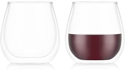 Bodum SKAMAL Set of 2 Double Walled Wine Glasses - Pinot, 0.5 L