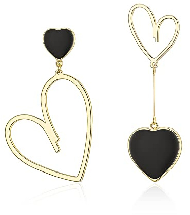 EVER FAITH Asymmetrische Ohrringe Herz Tropfen mismatched earrings