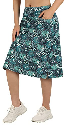 Midi-Skorts für Damen, Röcke mit 3 Taschen, Schlichte Röcke, 61 cm Lange Skorts für Damen in Knielänge, kakigrün, XX-Large