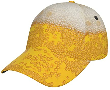 Torong Cappello sportivo stampato in schiuma di birra,Cappello di qualità di moda regolabile,Cappello da esterno,Cappello da papà,Berretto da baseball grafico unisex nero, nero, taglia unica
