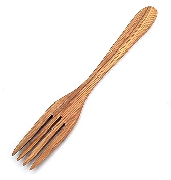 Fourchette de service en bois d'olivier avec 4 dents 30 cm