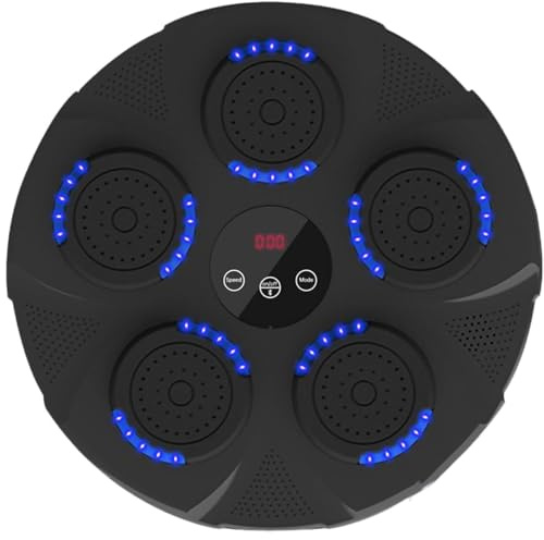 Boxningsmaskin Med Musik Musikboxningsmaskin med Boxhandskar LED Music Boxing Machine Bluetooth Musikbox Maskin 9 Hastighetslägen och Räkningsfunktion - Perfekt för Hemträning med Musik och LED-ljus
