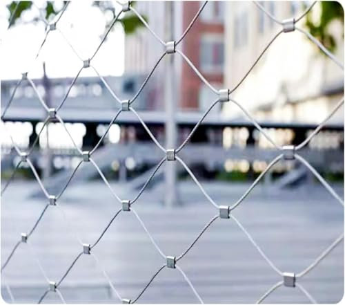 SSDDLZEQ 304 Edelstahl-SeilgeflechtFlexibles Edelstahl-SeilgeflechtKarabiner-VerbindungAbsturzsicherungsnetzGröße: L1,5xB3m