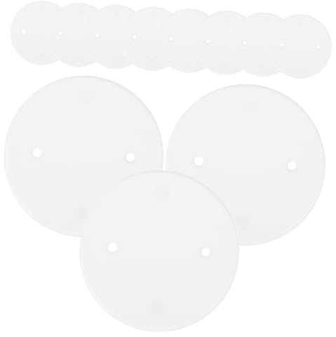 ANDRESLAD 60pcs Octagonal Cover Blanking Plate White Wire Electrical Cover Plates Round Outlet Tidy Wire