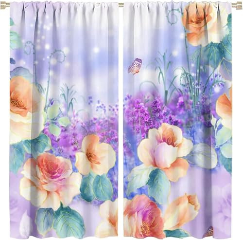 Vorhang, Kinderzimmer, 3D Blumentier Schmetterling 280X180 cm (B + H) Kindervorhänge Mit Ösen, Polyestervorhänge, Wärmeschutzvorhang, Blickdichter Vorhang Mit Ösen, Kindervorhänge Für Wohnz-472047212