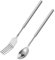 Giantree 2 cucharas telescópicas, tenedor largo extensible y cuchara de acero inoxidable, tenedor retráctil y cuchara extensible, para cena, fruta, postre, tenedor y cuchara de 8.7 a 25.6 pulgadas