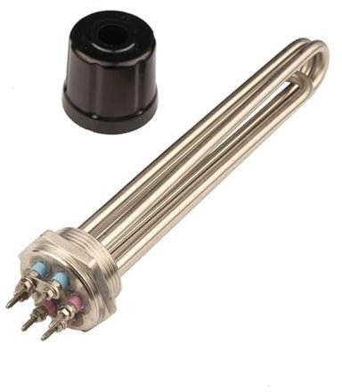HKVTVCYPYA DN40 1-1/2 3U SUS304 Water Heater Tubular Element 3KW/4.5KW/6KW/9kW/12KW Bundle Electric Heating Pipe for Engineering Tank(12000W 220V)
