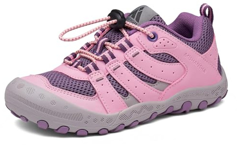 Mishansha Baskets Enfant Fille Chaussure Randonnée Respirant Chaussures de Marche Outdoor Sneakers, Rose 35