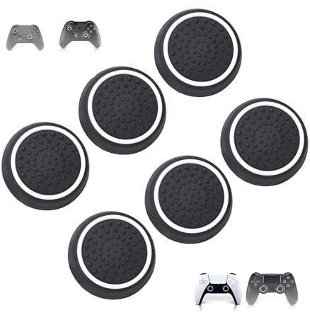 6 Pcs Silicone Thumb Grip Caps,Replacement Thumb Grips | for PS3/PS4/PS5/XBOXONE 360 Controllers