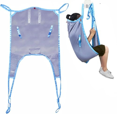 Patient Lift Sling, Full Body Lift Sling, Universal Transfer Sling for Elderly & Disabled, Patient Transfer Blanket & Elderly Lift Assist Device for Bed Positioning & Lifting (S)