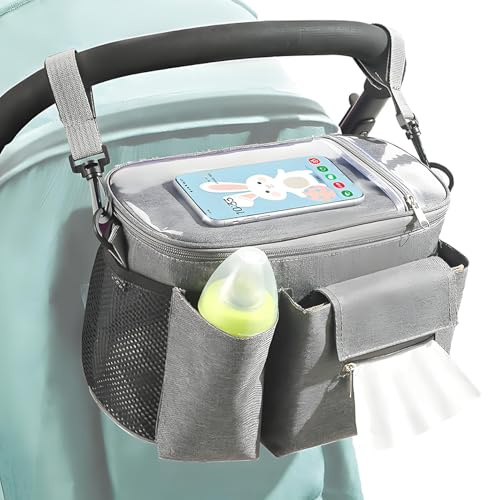 Organizador de cochecito y portavasos Almacenamiento, Control Táctil | Bolsa para cochecito con correas antideslizantes infantil Accesorio de Cochecito y Coche para Bebés Niños Mamá P
