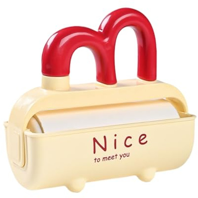 Rodillo de pelusa – 12,5 x 6,5 x 5,7 cm, mango recargable, capas extra adhesivas, diseño compacto, removedor de pelo de mascotas con hojas fáciles de rasgar para ropa, muebles, viajes, limpieza de