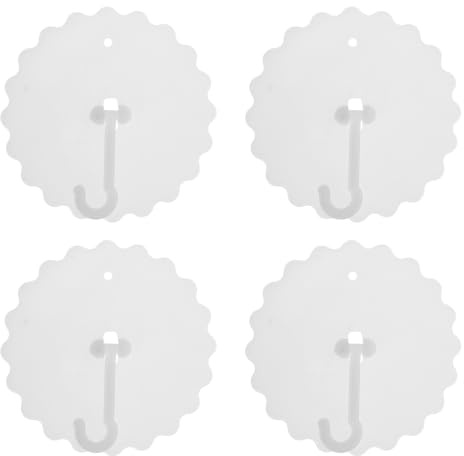 BESPORTBLE 4 pièces Lot de Crochets Plafond Adhésifs Plastique Abs Résistants Fixation sans Perçage pour Moustiquaires et Rideaux Installation Simple pour Chambre et Salle de Bain