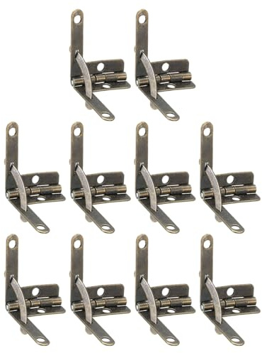 QUARKZMAN 10Pcs Boîte Charnière Quadrant, 22x28mm Boîtiers De Charnière Bras De Retenue Latéral Support De Résilience À 90 Degrés Pour Boîtes À Bijoux À Bordeaux En Bronze