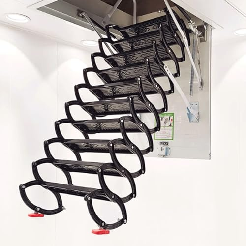 escaleras para desván Escalera de Techo for ático, Plegable, telescópica, con escalones Antideslizantes y Acceso al sótano o al desván. Plegable(70 * 90cm)