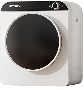 Effidry 2-cubic-foot portable dryer, 830-watt power, stainless steel drum, 5 functions, knob panel, 110-volt voltage, suitable for apartments, dormitories, etc., 12-pound portable dryer