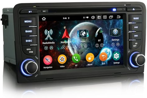 4GB 64GB Android 16 Radio Coche para Audi A3 8P S3 RS3 Sportback 2003-2012 | Bluetooth Pantalla Táctil Carplay & Android Auto DSP A2DP SWC WiFi Canbus Navegador GPS DAB+