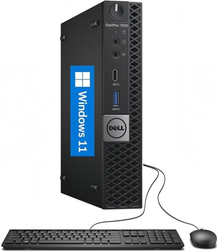 Dell Optiplex 7050 Mini PC Desktop Win11, 7050 Micro Computer Core i5-6400, 8GB RAM, 256GB SSD, WiFi, US Qwerty Keyboard (Renewed)