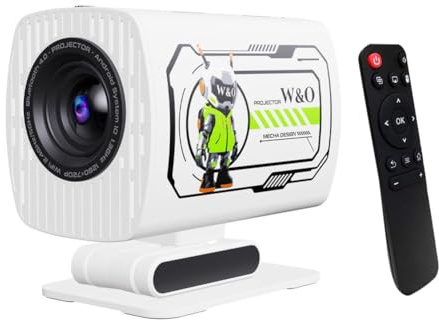Akfldms 1080P Mini Projector 1080P Mini Home Projector WiFi 2.4GHz/5GHz, Android TV Short Throw Portable Beamer for Home Theater Outdoor Movie