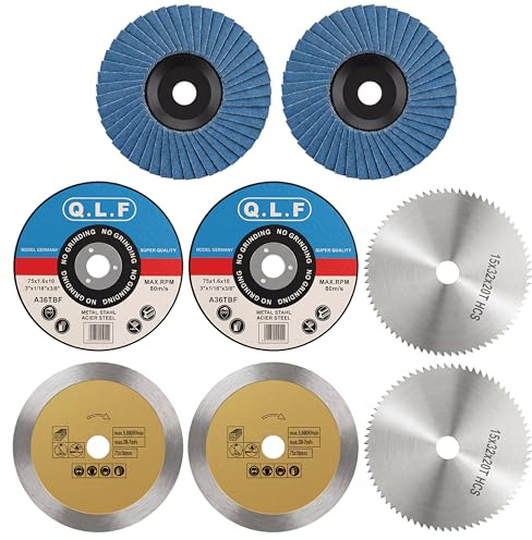 Set completo di 10 dischi da taglio da 76 mm, per smerigliatrice angolare, dischi flessibili per mini smerigliatrice angolare, per metallo, acciaio, legno, piastrelle (4 tipi)
