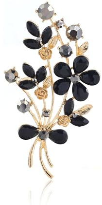 QUKE Nelken Blumen Brosche für Damen Mädchen,Kristall Strass Schmuck Anstecknadel, Elegantes Geschenk