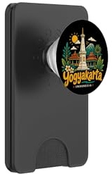 Hand Drawn Yogyakarta Indonesia Travel Landmark Gift PopSockets PopWallet for MagSafe