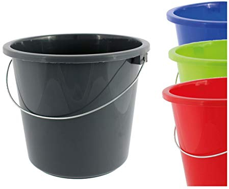 Eimer Haushaltseimer Putzeimer Kunststoffeimer mit Metallbügel und Mess-Skala 4 Stück Größenauswahl, Größe:5.0 Liter
