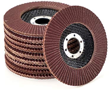 20 discos de abanico | diámetro 125 mm x 22,23 mm | paquete MIX | grano mixto 5 x grano 40/60/80/120 | marrón | para amoladora angular | discos estándar | disco abrasivo abanico