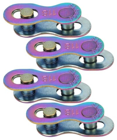 4 Paar Fahrradkettenglied, Stahl Fahrradkette Bike Schnellspanner Kettenglied Fahrradzubeh?r f¨¹r 11-Fach Kette(bunt)