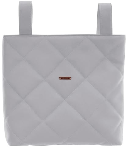 UZTURRE. Bolso Talega de maternidad Cocco de polipiel gris para carrito de bebe. Hecho a mano en España. Organizador para pañales y otras cosas de bebe.