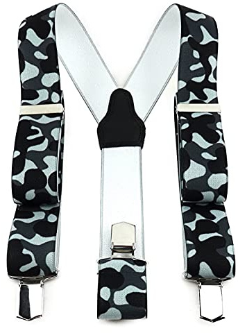 TigerTie Unisex Hosenträger in Y-Form mit 3 extra starken Clips - gemustert - hochwertige Verarbeitung - Breite 35 mm