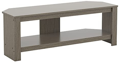 mahara Meuble TV d'angle en placage de bois gris – Support TV pour TV max 55 – Meuble TV moderne pour TV max 40 kg – Support TV L 115 cmxP 39.5 cmxH 41.4 cm – Meuble TV pour salon/chambre à coucher