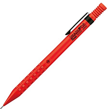 Pentel Q1005-B Druckbleistift Smash, 0,5 mm, rot