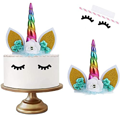 Tortendeko,Kuchen Topper, Ein horn Kuchendekoration, Farbig | Kuchen Topper, Torten Deko Toppers, Für Geburtstag/Hochzeit Party, Babyparty