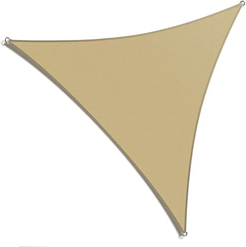 PROPFE Auvent Imperméable Respirant, Tissu Pare-Soleil Triangle Anti-poussière, Auvent Pare-Soleil, Kaki, 4X4X4M, Rectangle Droit de Voile d'ombrage