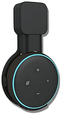 Ellenne Soporte de pared ECHO DOT (3ª generación) de pared - Ahorro de espacio Ocultar cables - Sin tornillos - Soporte para cocina, baño, dormitorio - negro