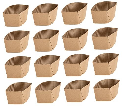 DOITOOL 50 Fundas De Papel Para Tazas De Café Aislantes Del Calor 90mm Resistentes y Prácticas Para Uso Diario Adecuado Para Bebidas Calientes y Frías 50 Piezas Para Hogar