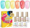 BORN PRETTY 6 Colori Smalto Semipermanente Unghie Trasparente Pastello Smalto per Unghie Colore Cristallo Blu Verde Giallo Arancio Rosso Rosa oak Off Gel UV LED 10ml