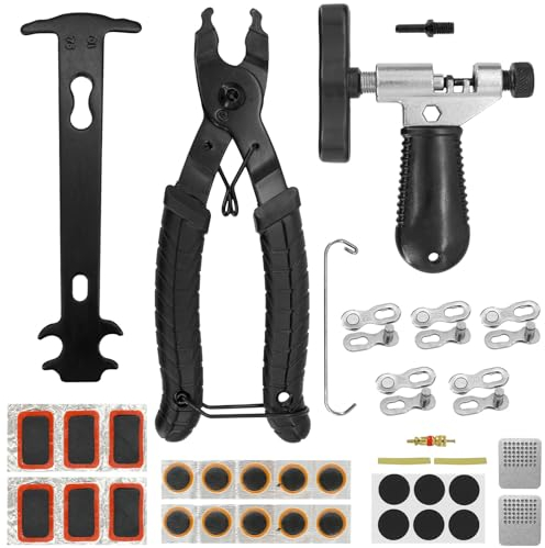 ZephyrCraft Fahrradketten-Werkzeugset, Fahrrad-Reparaturset mit Kettennieter und Kettenzange, 11-teiliges Fahrrad-Pannenhilfe-Kit für Mountainbike, Rennrad und mehr