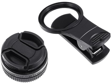 HOMSFOU Obiettivo Nero Macro 37mm Clip Resistente in Lega di Alluminio Aeronautico ad Alta Definizione 4k per Fotocamera Cellulare per Fotografia Ravvicinata