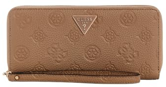 GUESS Damen Cresidia Around Large Zip Wallet Clutch, Dark Taupe, Einheitsgröße