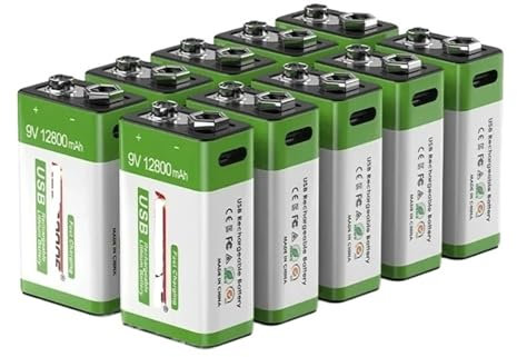 Batterie Rechargeable 12800 MAh Micro USB Batteries Au Lithium, Compatible for Multimètre Microphone Jouet Télécommande KTV BruNew 9 V Li-ION Batterie(10PCS)