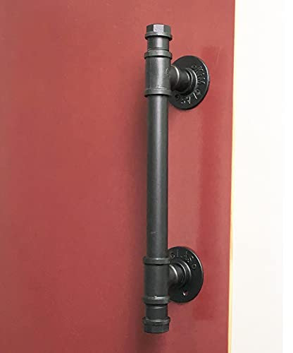 Maniglie per porte in ferro battuto, resistenti, per cancello scorrevole, capannone, garage, armadietti, maniglie da 30,5 cm, per esterni/interni, con viti di fissaggio