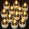 SoulBay Velas LED Solares Efecto Llama Recargables, Impermeables Luces Solares Velas Electricas para Decoración Exterior Jardín Interior Hogar Halloween Navidad, 12 Piezas, 3.8 x 5.3cm