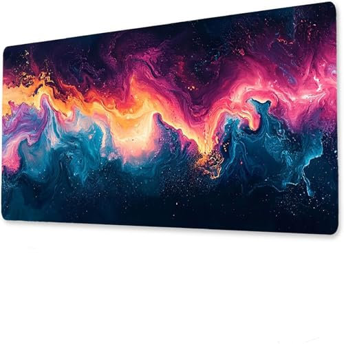 Coloré Mouse Pad Mat, Tapis de Souris Gaming XXL 1600x800x4mm, sous-Main Bureau Gamer, Tapis Table Joueur sans Couture Extra Large, Base antidérapante, Clavier Preuve de l'eaudoubler H-6