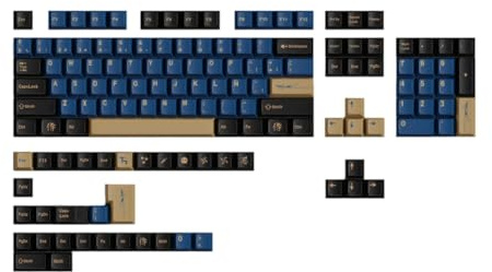 Kueohse Keycaps PBT Cherry Profil Blue samuraj Big Set Key Caps spanska franska engelska Key Caps SPANISK