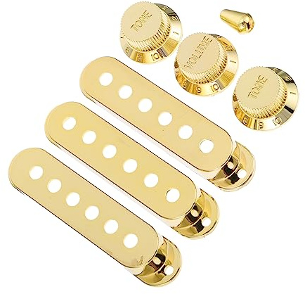 HONITANO Tonabnehmerabdeckungen mit Abrieb und Fleckenbeständigkeit aus Kunststoff 7 Stück in Gold Humbucker Pickup Cover Geeignet für E-gitarre